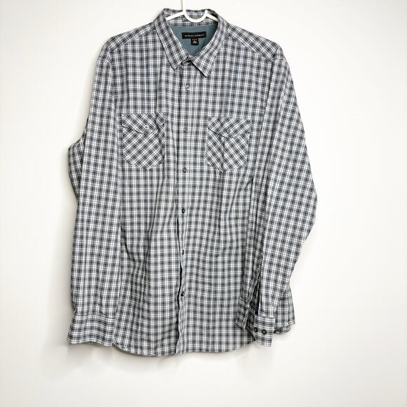 Banana Republic XL Men’s Plaid Button Up Shirt Long Sleeve Gray Blue - Picture 1 of 7